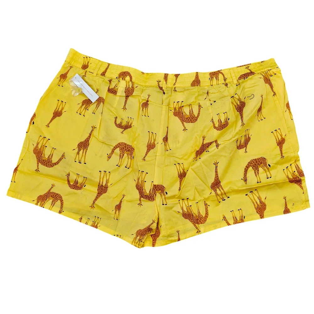 Modcloth The Spring‎ of Things Shorts Yellow Giraffe Shorts Plus Size 4x Summer
